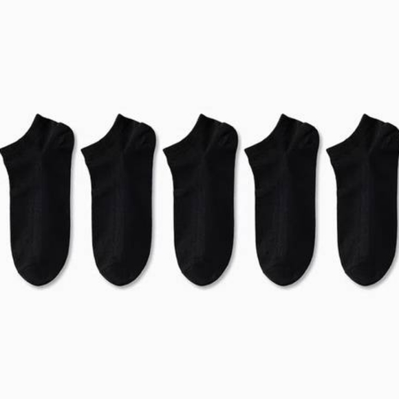 5 Pack Black Ankle Socks Soft Lightweight Low Cut Ankle Socks - Picture 1 of 2
